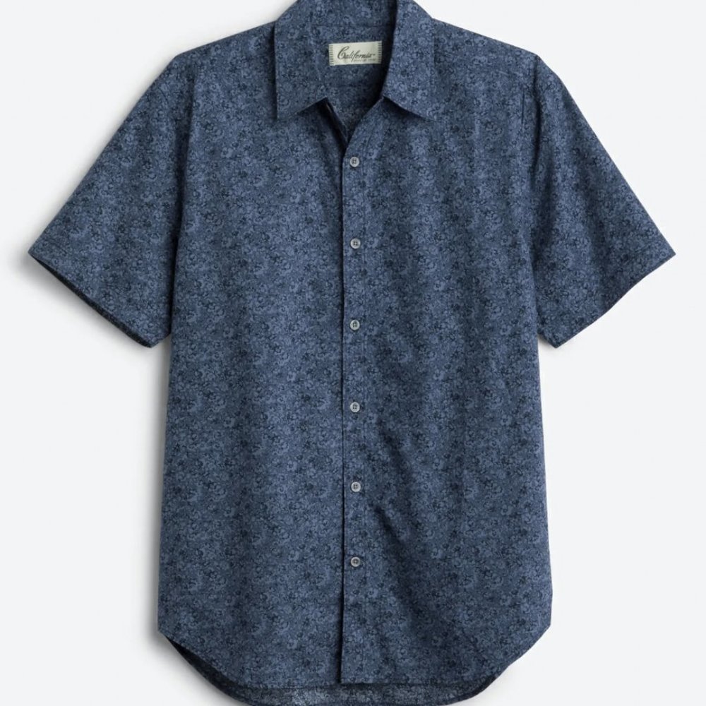 Floral Printed Poplin Short Sleeve Shirt